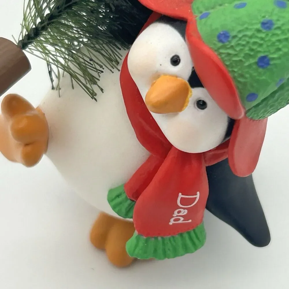 Hallmark Keepsake Ornament Christmas DAD Penguin with Stocking Candy Cane 2003